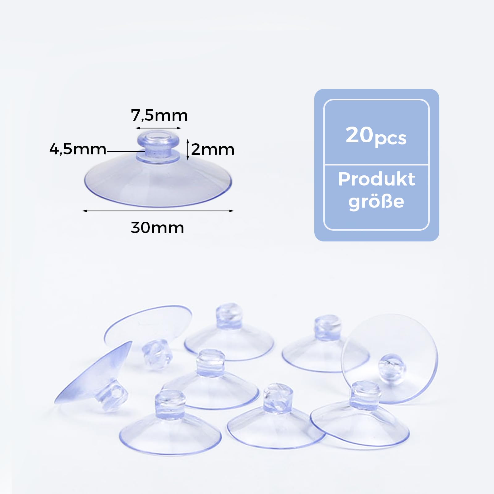 12er-Pack Saugnäpfe Aus PVC – 3 Größen (45/30/20 Mm), Ohne Haken, Für Glas & Fliesen