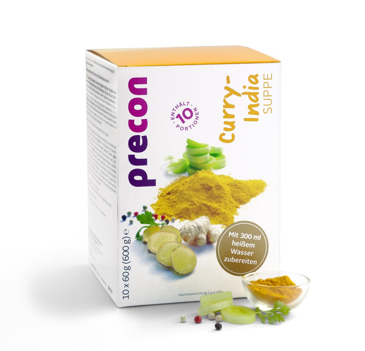 Precon BCM Diät Suppe zum Abnehmen – Curry-India Suppe – 10 Portionen (600 g) – Mahlzeitenersatz für eine gewichtskontrollierende Ernährung