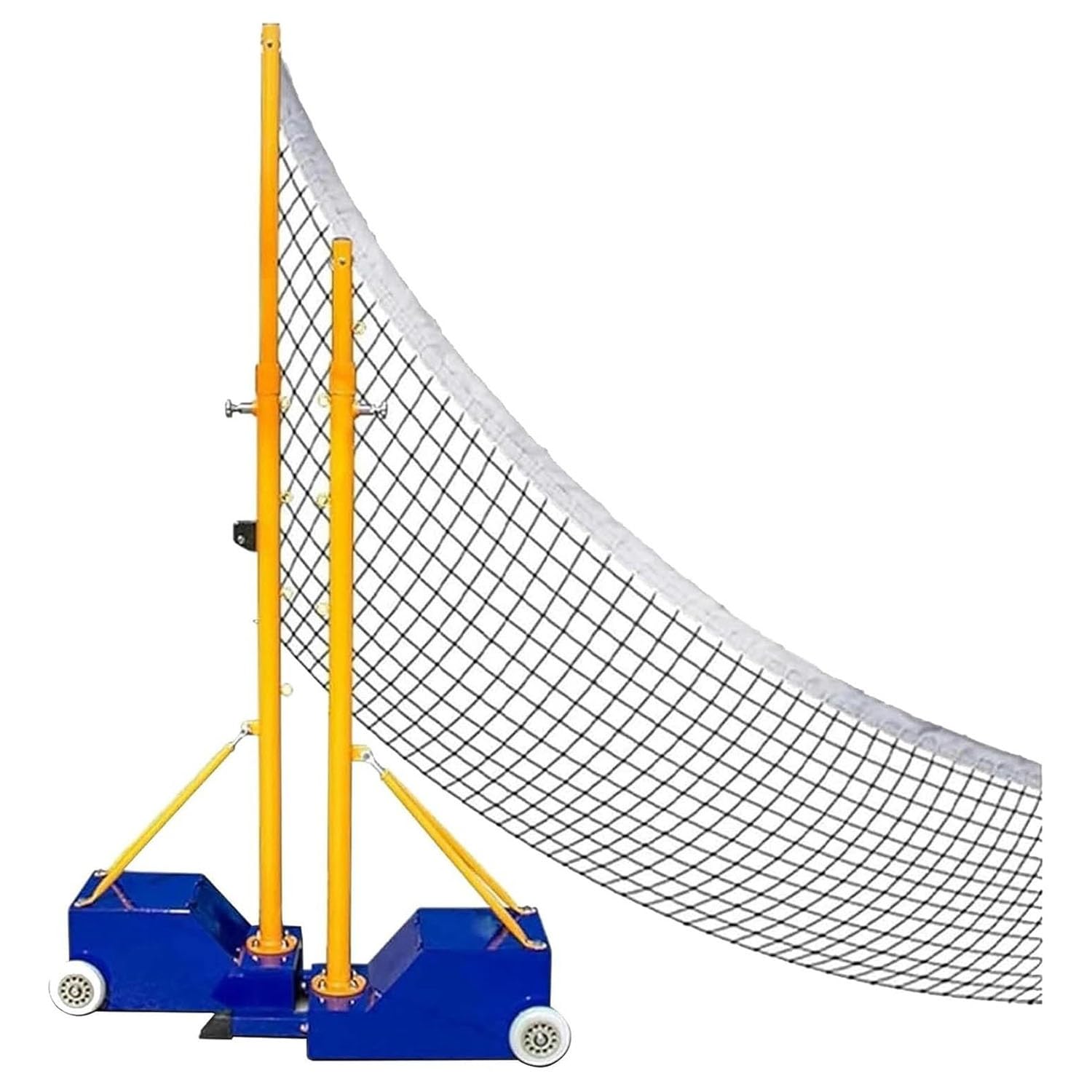 Rete da pallavolo portatile con base stabile e ruote per allenamento all'aperto
