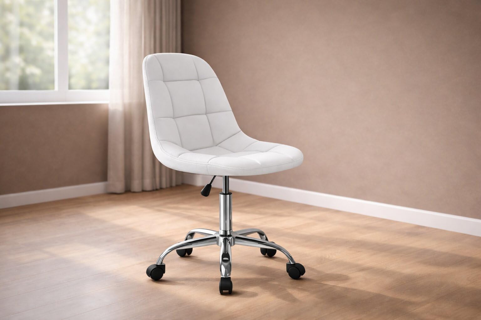 NGFC Height-Adjustableaux-Leather Office Chair for || Swivel Office Chair, Adjustable Task Chair with Rolling Wheels for Salon/Spa/Cafe/Bar/Medical/Kitchen/Doctor Stool Chair (White)-image-47