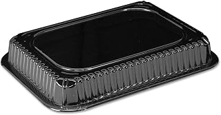 Clear Plastic Dome Lid, Rectangle, Fits 1 Pound Oblong Pan, 1000/Carton