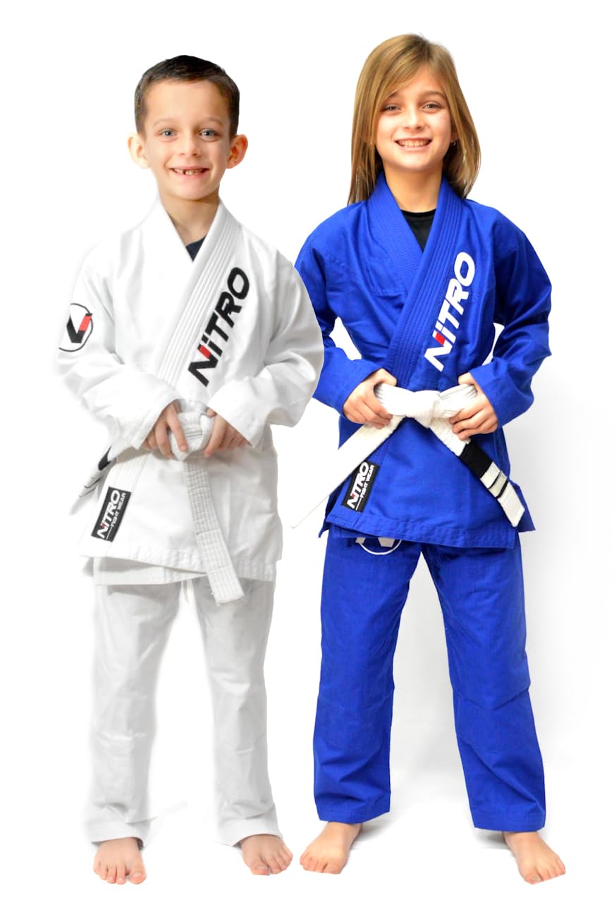 Nitro Fight Wear - Kids Evolution Brazilian Jiu Jitsu Gi | Lightweight | IBJJF Approved Kids BJJ Gi (Belt not included)
