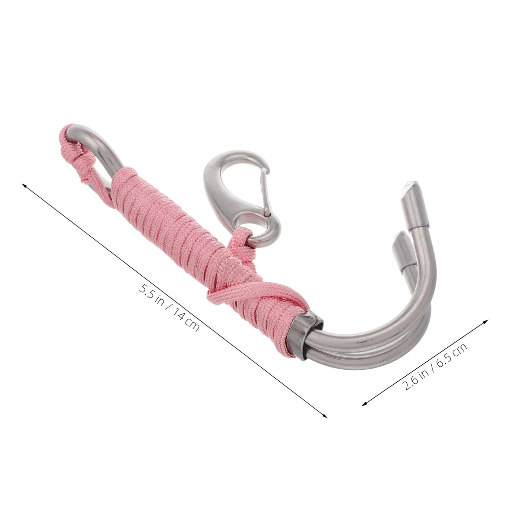 VANZACK Diving Hook Double Fishing Hook Stainless Steel Dock Hook Scuba Diving Stainless Steel Double Hook Diving Hanger Scuba Accessories Scuba Service Tools Hook Diving Pink Nylon