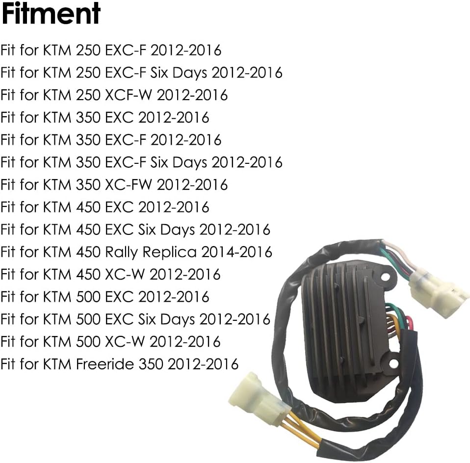 Motorcycle Voltage Regulator Rectifier, 78111034000/SH830AA, Compatible with KTM 250 350 450 500 EXC-F XCF XC-W