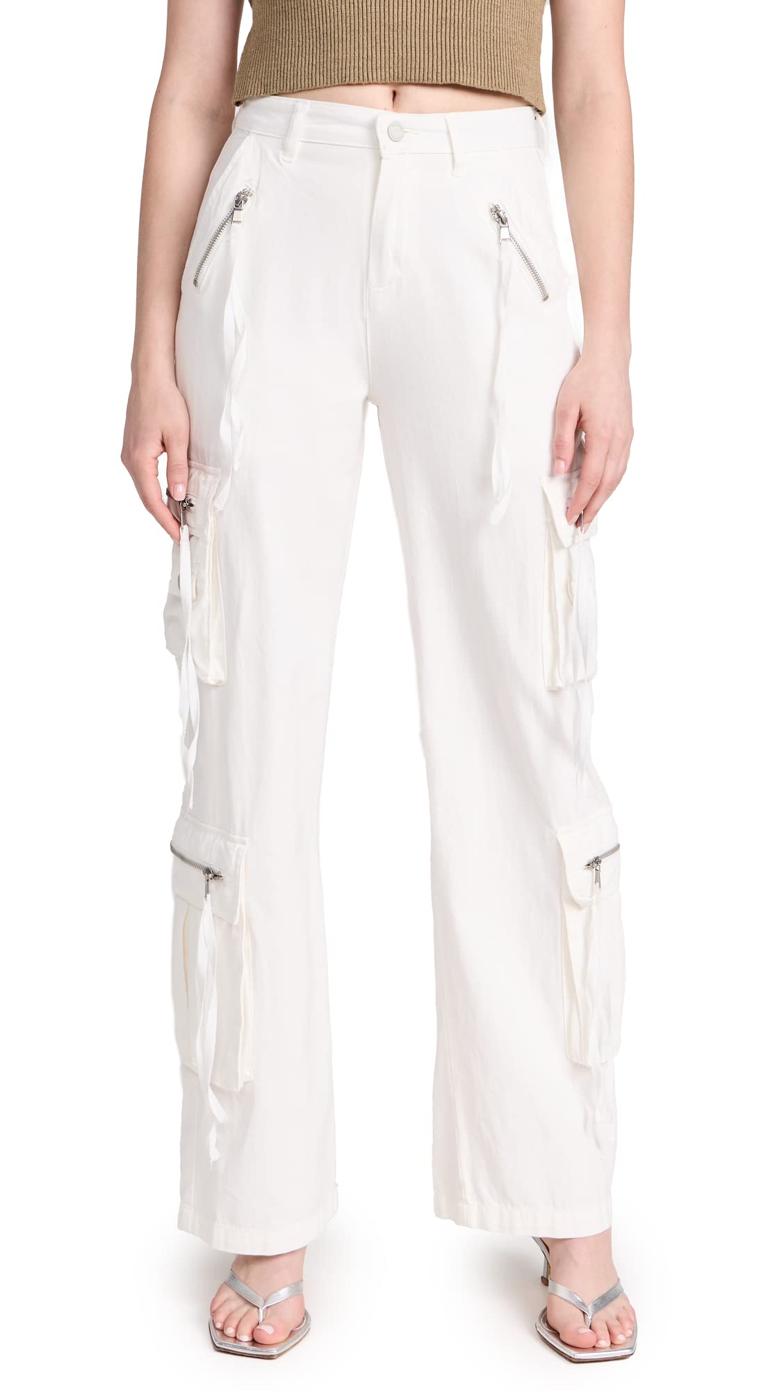 BLANKNYC Womens Luxury Clothing Rib Cage Wide Leg Oversized Cargo Pants Comfortable Stylish