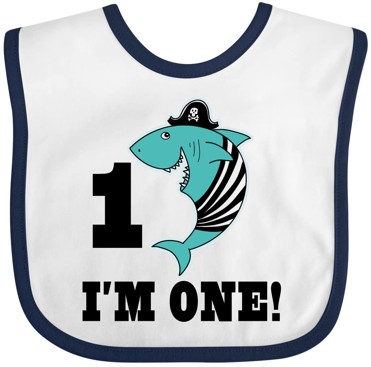 inktastic First Birthday Shark 1 Year Old Pirate Baby Bib