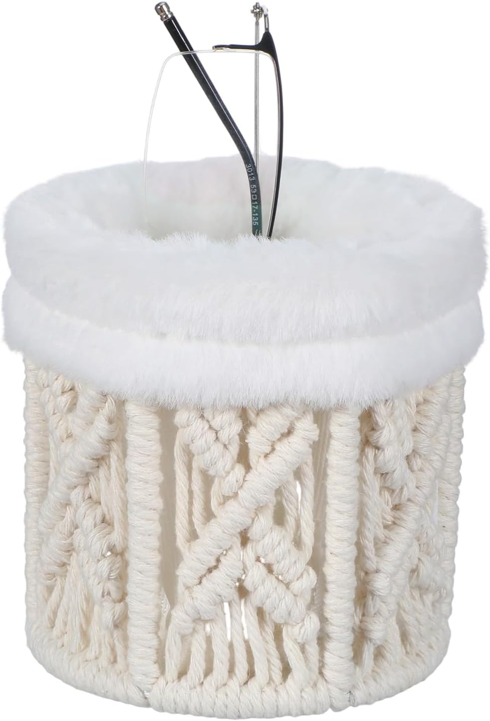 Teaaha Plush Lined Glasses Holder Boho Decor Protective Eye Glass Holders Stand, Anti-Scratch Eyeglass Storage Organizer Case for Table Desk Nightstand Office, One Size