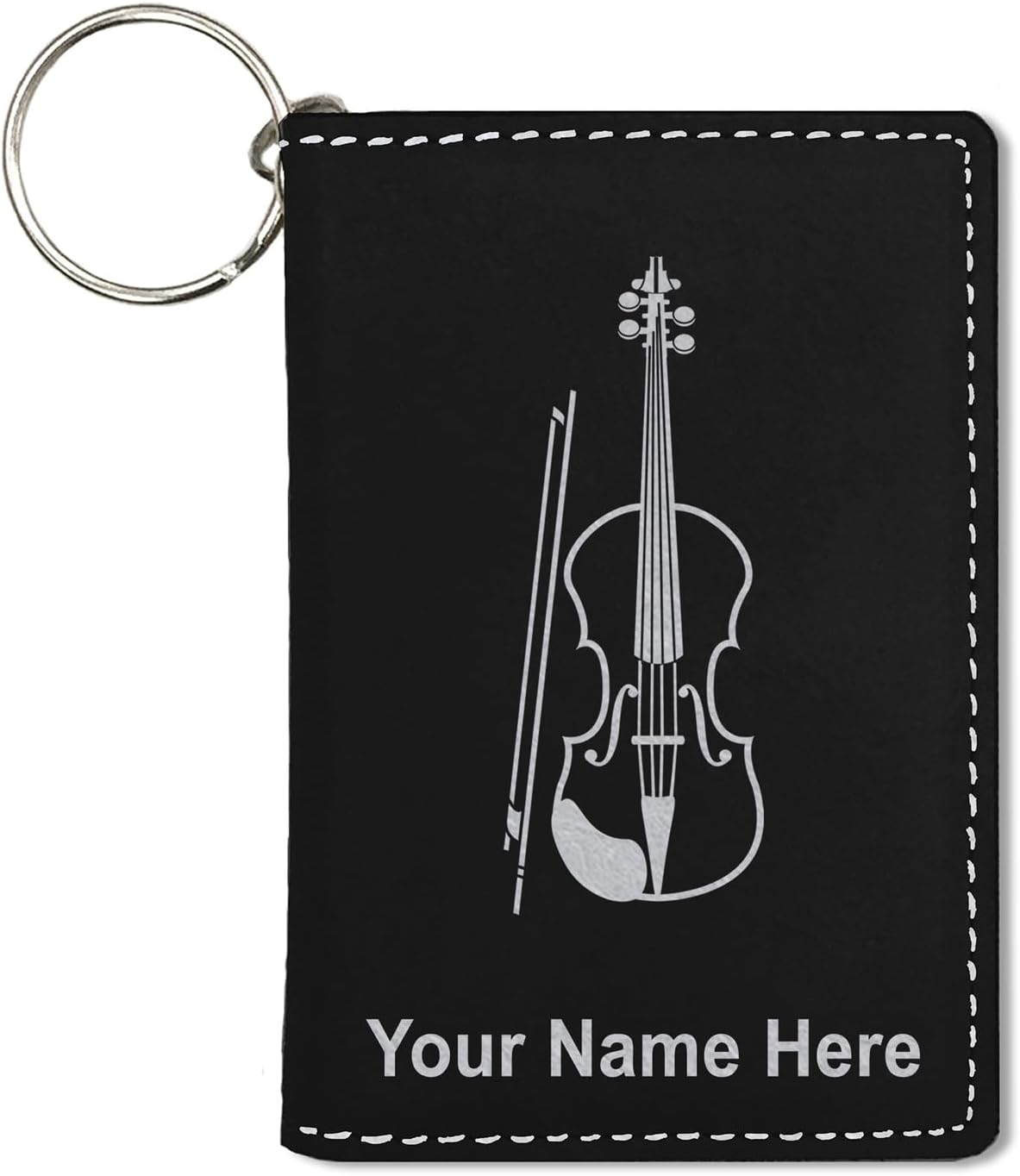 LaserGram ID Holder Wallet, Violin, Personalized Engraving Included (Teal)