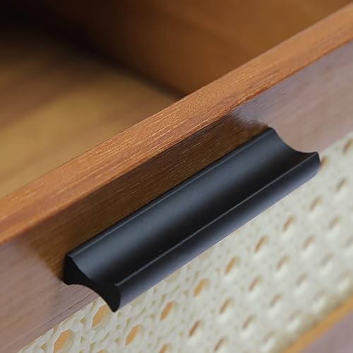 Miniatura 5 de Rosyouth Mesita de noche, mesita de noche de bambú con cajón y estante, mesitas de noche bohemias, mesa auxiliar, mesas auxiliares, dormitorio,