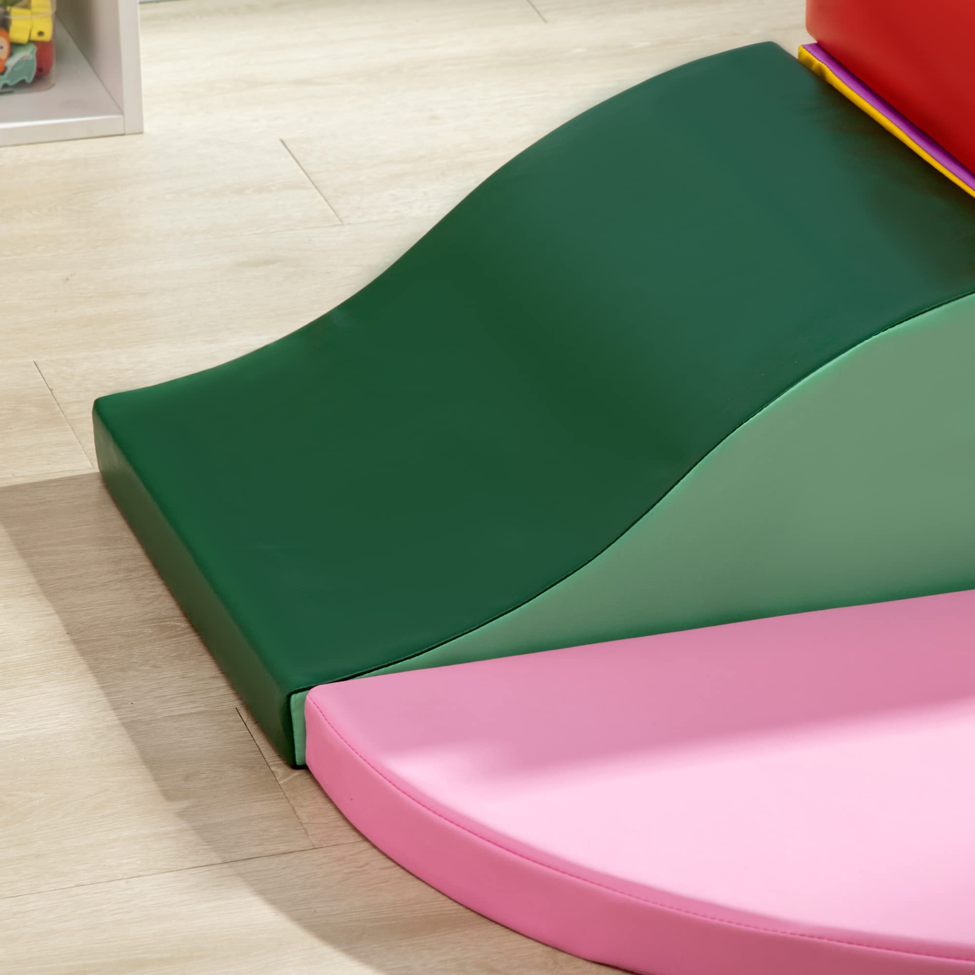 HOMCOM Juego de 6 de Bloques de Espuma para Niños Bloques de Construcción Grandes Figuras de Construcción Juguete para Aprendizaje para Escalar y Gatear Multicolor