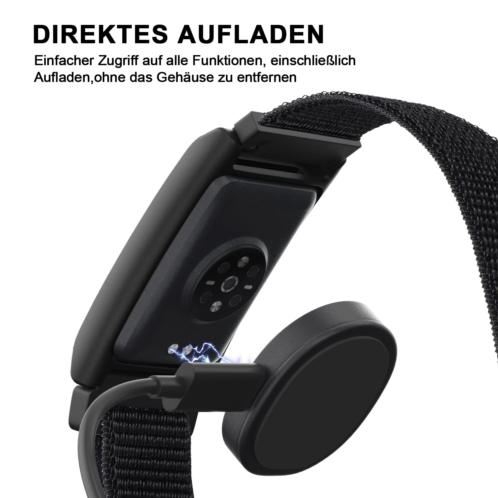 2 cornici di ricambio compatibili con Amazfit Helio Strap Fitness Tracker, design innovativo per una maggiore flessibilità, custodia di ricambio per Helio Strap Donna Uomo Nero - 5