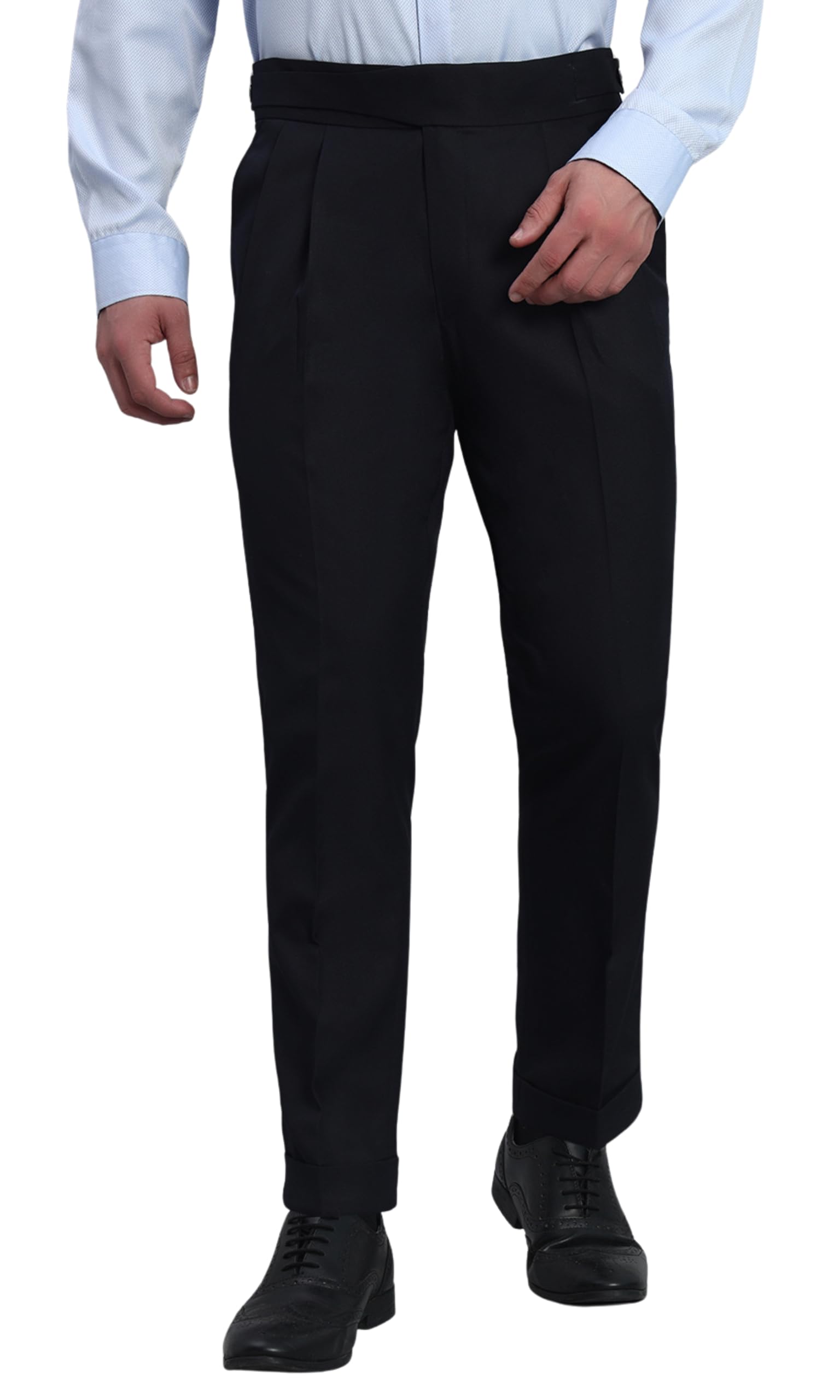 Gurkha Pants for Men | Trouser for Men | Formal Pant | Classic Button | Regular Fit Trouser High Waist Pleated Casual Trousers | Straight Leg Pants for Office Smart Casual Travel Party-picture-18