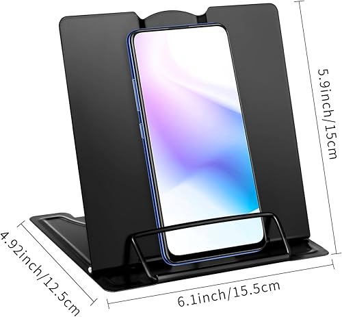 Miniatura 4 de Honagu Soporte pequeño de metal para libros de escritorio, soporte ajustable, manos libres para documentos, libros de cocina, música y libros de