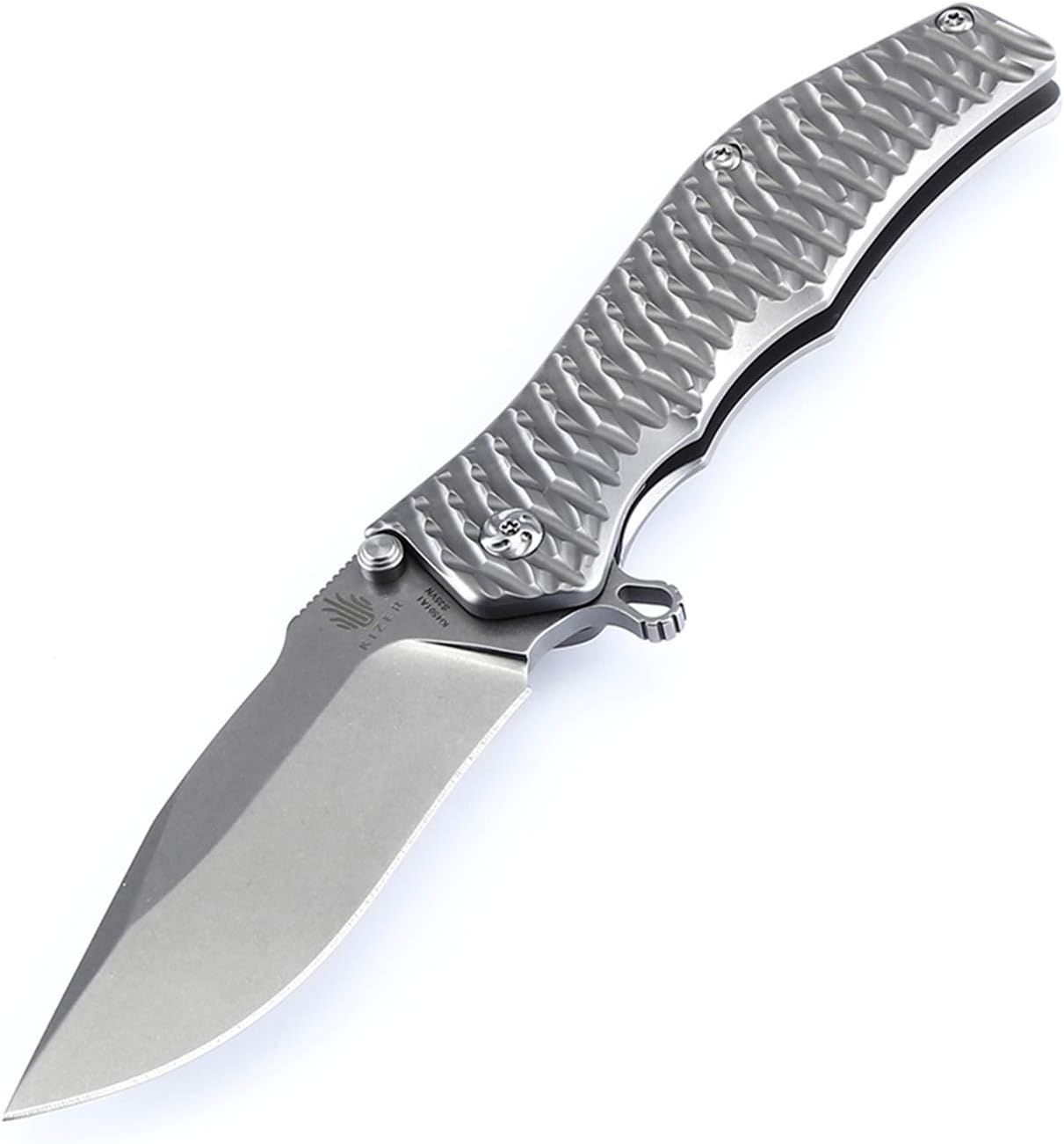 Kizer Cutlery Folding Pocket Knives Flipper Titanium Handles Tactical EDC Knife, Darrel Ralph Gunhammer Ki4501A1