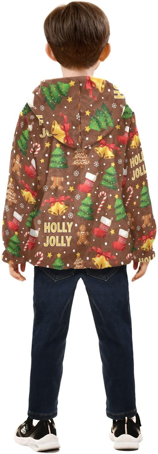 Christmas Toddler Boy Fleece Jacket Outerwear Jackets Baby Zipper Hoodie 3T