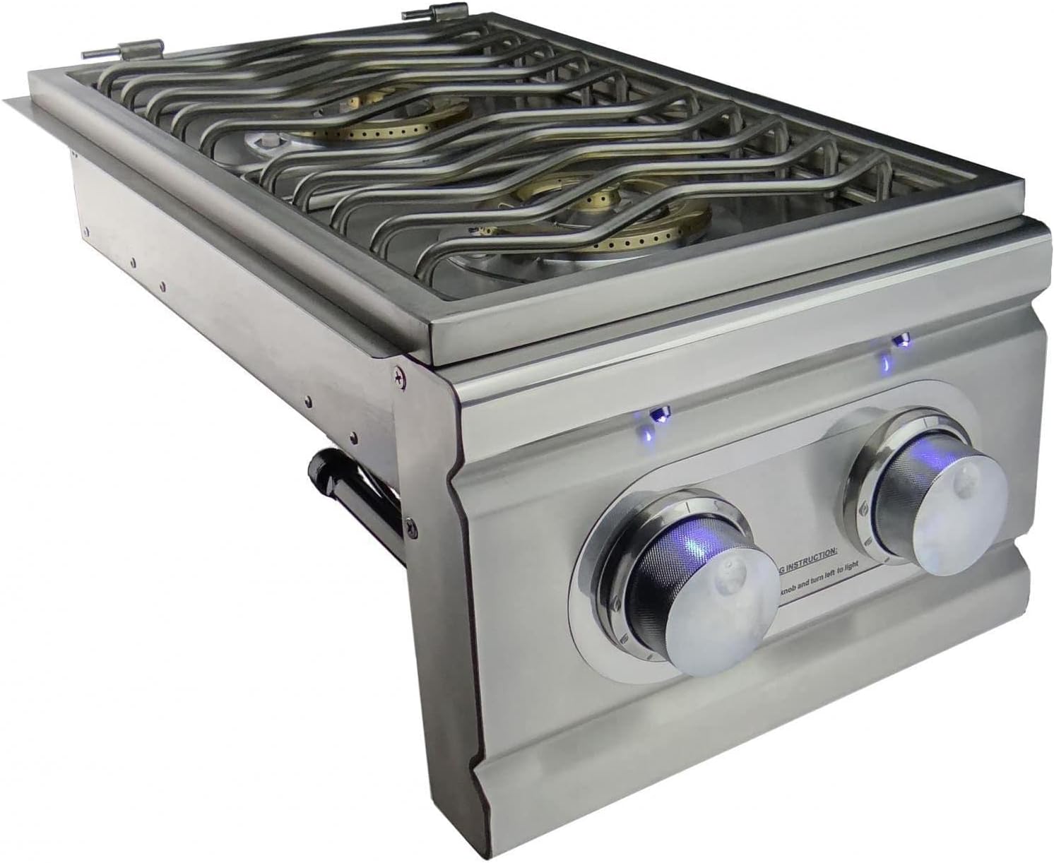 Double Side Burner with LED Lights - Slide-In - Propane