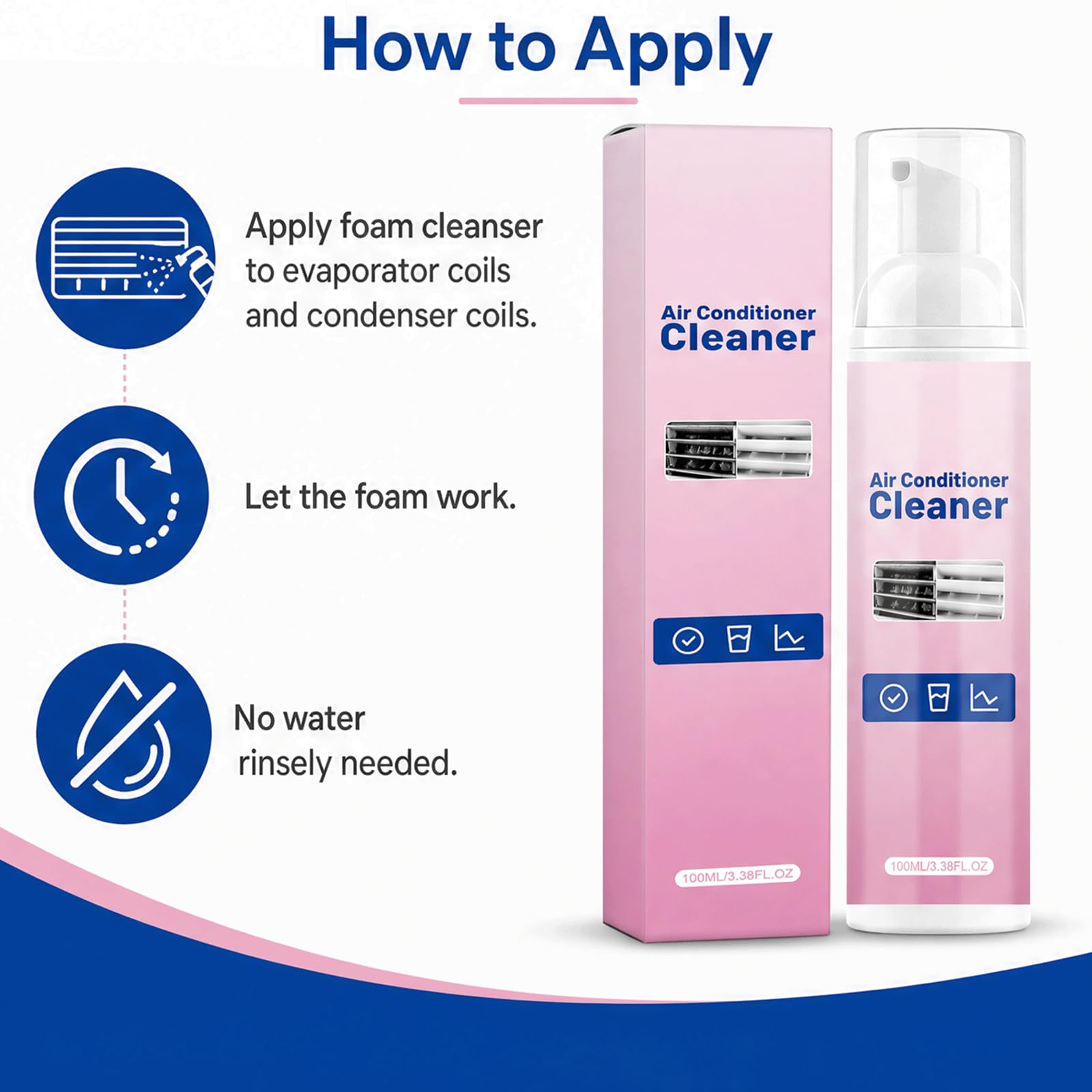 Schäumender Klimaanlagen-Spulenreiniger Schaum & No-Rinse Verdampfer Spulenreiniger - A i r Conditioner Deodorizer, Multifunktionales Schaumerneuerungsspray für kanallose Klimaanlagen, (5 stücke)