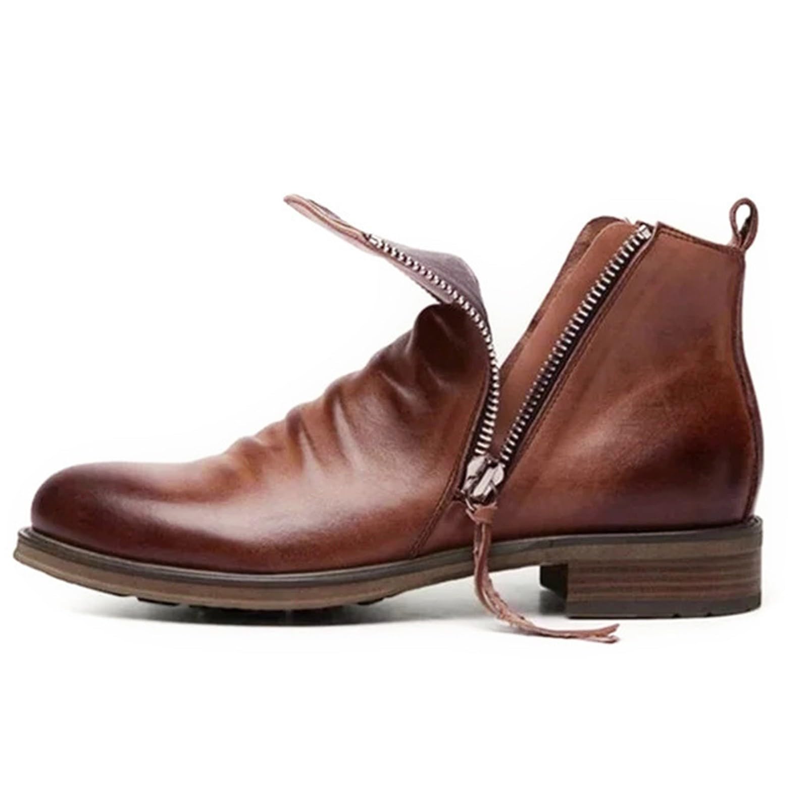 Chelsea Stivali da uomo in pelle, scarpe da uomo in pelle, stivaletto, scarpe da uomo, città rialzata, stivali da moto, pelle vintage, suola morbida antiscivolo, scarpe chic per uso quotidiano