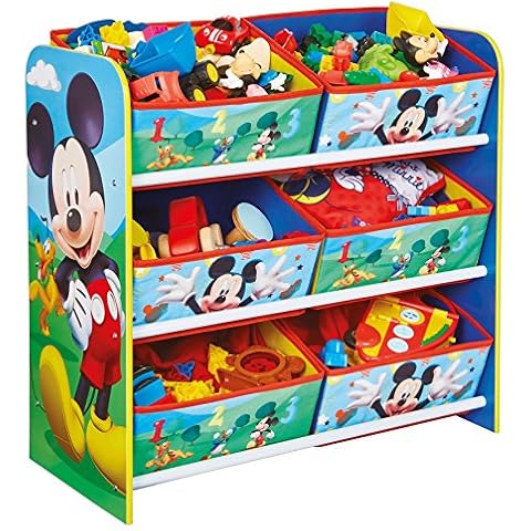 Hello Home Disney Mickey Mouse Kids Bedroom Storage Unit with 6 Bins by HelloHome,23x51x60 cm Cover