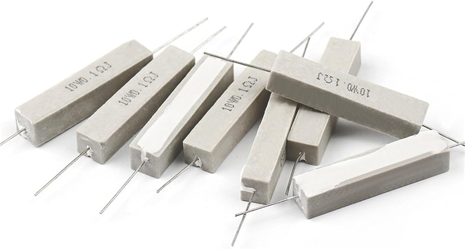 10PCS 10W Cement Resistor 5% 1R ~ 10K Ohm 1R 2R 3R 5R 8R 10R 15R 20R 25R 47R 100R 1K 2K 10K Ohm Cement Resistance(10W 47R)