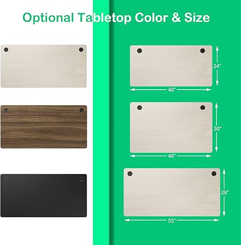 Miniatura 3 de COSTWAY Mesa universal, escritorio de madera maciza de una sola pieza para marco de escritorio estándar y ajustable en altura, encimera rectangular