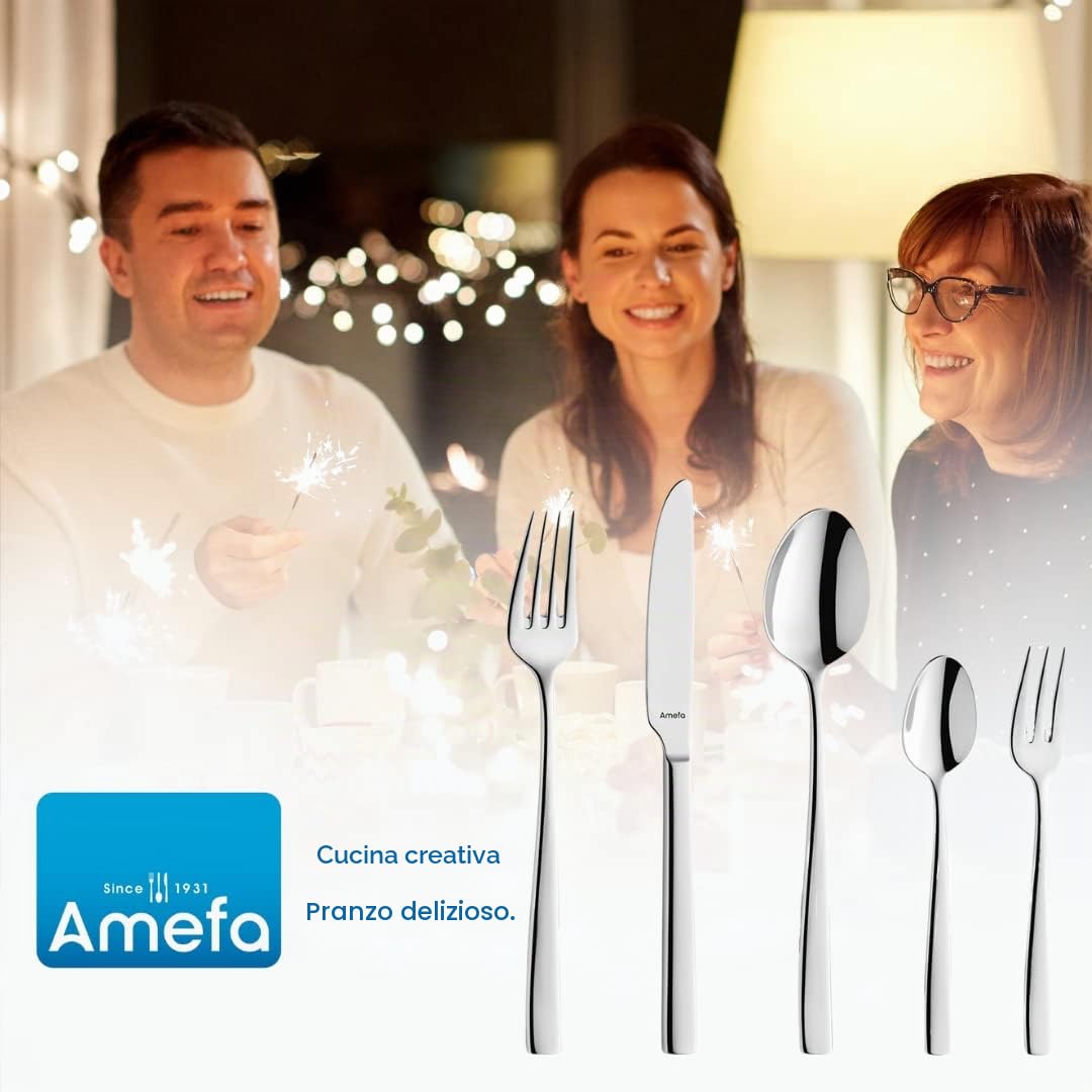 Amefa Fresh 1316 - Set di posate per 12 persone, 60 pezzi, in acciaio inox, antiruggine, lavabili in lavastoviglie, da tavola