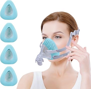 4 Pack CPAP Mask Liners, Covers for Seal Mask Cushion Comfort Silky CPAP Mask Covers Compatible with Small F20 Full Face Masks,Improve The Comfort of Wearing The Mask Ice Green Small