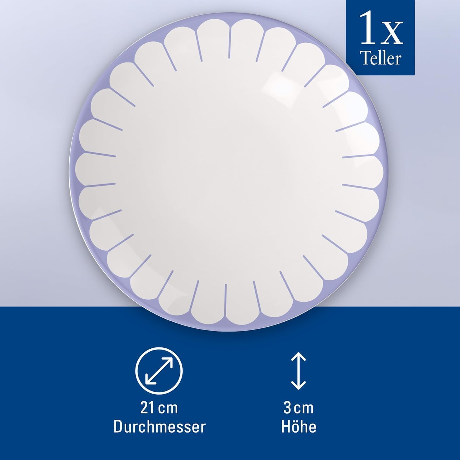 Villeroy & Boch - Fleur bleu talerz śniadaniowy niebieski, można myć w zmywarce i używać w mikrofalówce, talerz deserowy, talerzyk do śniadań, deserów i przekąsek, talerz do ciasta, porcelana Premium