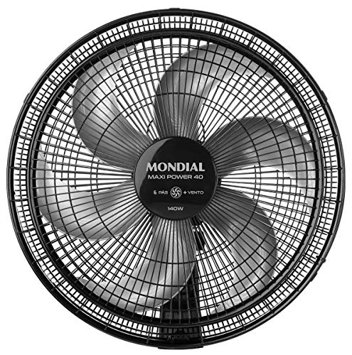 Ventilador Mondial, Maxi Power 40cm, 127V, Preto/Prata, 140W - V-40-B