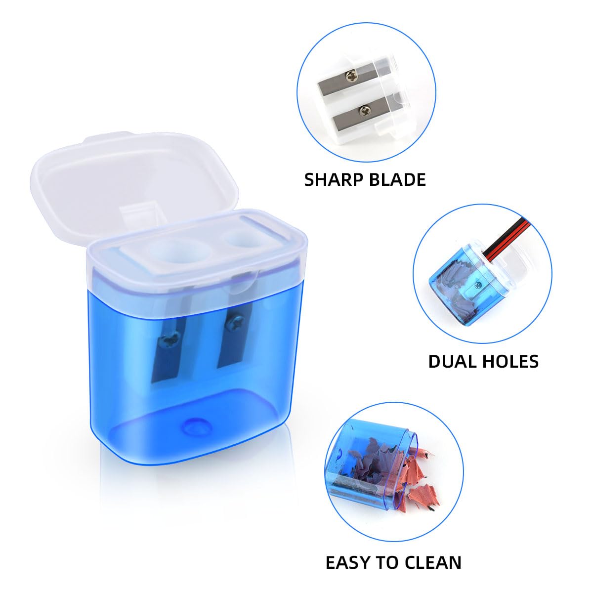 Crayon Sharpener Aylifu 4 Pcs Manual Pencil Sharpener Double Hole With Cover 4 Colors For Kids Home Office School Mini Pencil Sharpener
