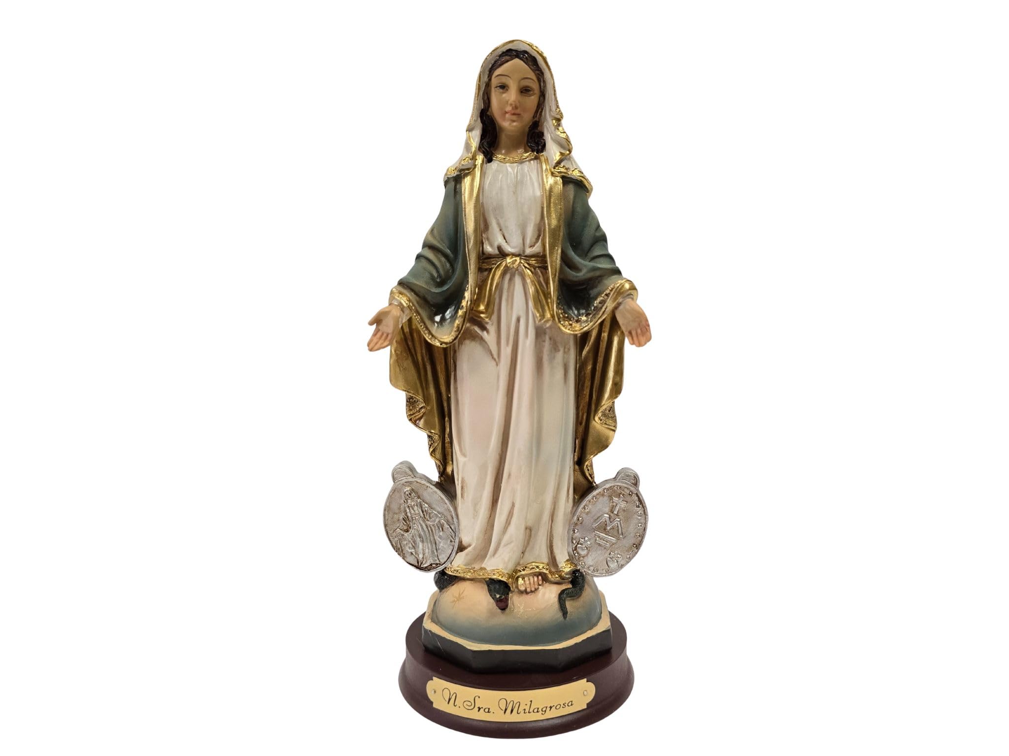 Figurine Vierge Miraculeuse en résine peinte à la main 33 cm