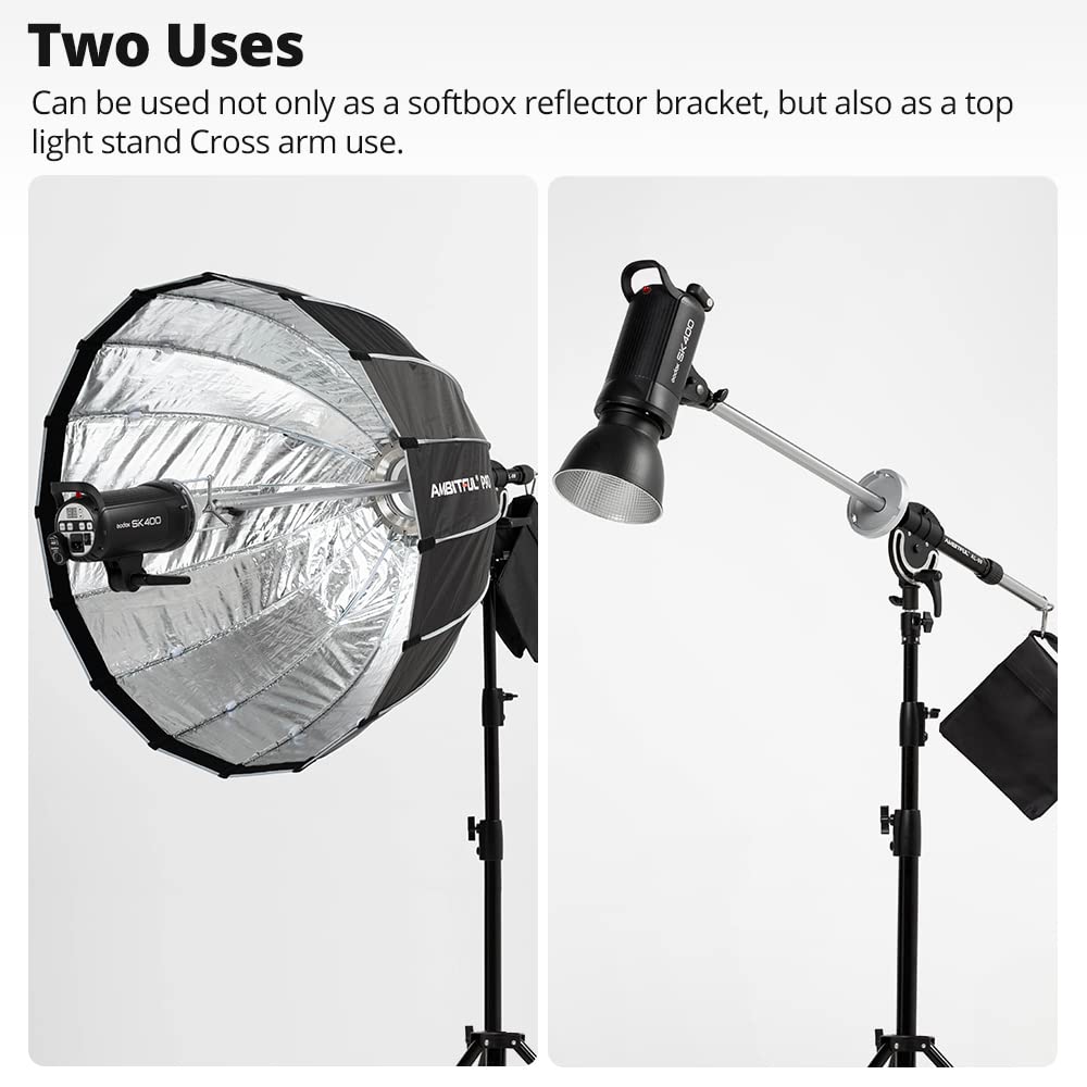 AMBITFUL AL-08 Bowens Softbox riflettore estensibile staffa adattatore di montaggio | per Bowens Elinchrom Profoto Speedlite Stduio Flash