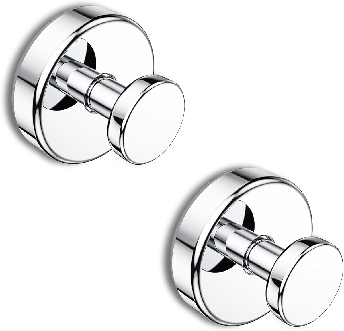 Suction Cup Hooks for Shower, Removable Towel Hooks for Bathroom Window Glass Door Wall, Bath Robe Looafh Hook for Hanging - 2 Pack, Chrome