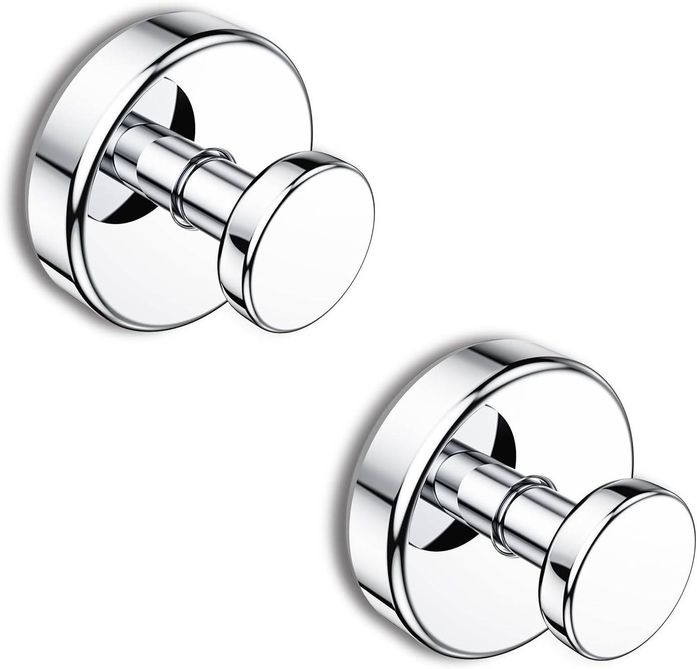 Suction Cup Hooks for Shower, Bath Robe Looafh Hook for Hanging - 2 Pack, Chrome