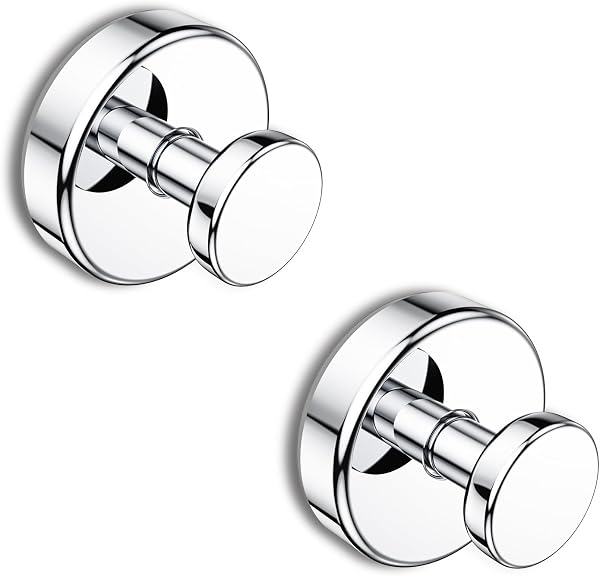 Bntuk Suction Cup Hooks for Shower, Bath Robe Looafh Hook for Hanging - 2 Pack, Chrome