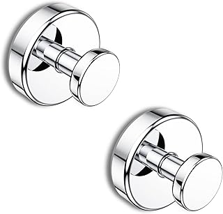 Suction Cup Hooks for Shower, Removable Towel Hooks for Bathroom Window Glass Door Wall, Bath Robe Looafh Hook for Hanging - 2 Pack, Chrome