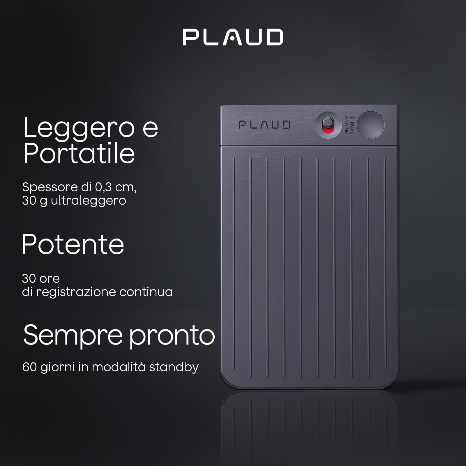 Plaud Note Registratore Vocale AI Professionale Audio Digitale con Custodia Trascrivi Riassumi con Tecnologia AI Supporta 112 Lingue Controllo App Perfetto per Riunioni Lezioni Chiamate Colloqui