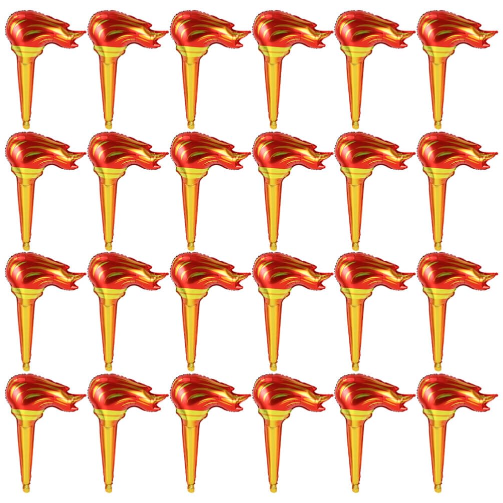 Cbpneisek 50Pcs Olympic Torch Prop, 18 Inches Fun Inflates Torch, Olympic Themed Party Decorations, Fake Olympic Torch For Medieval Luau Party Sports Competitions Stage Performance Props/4353