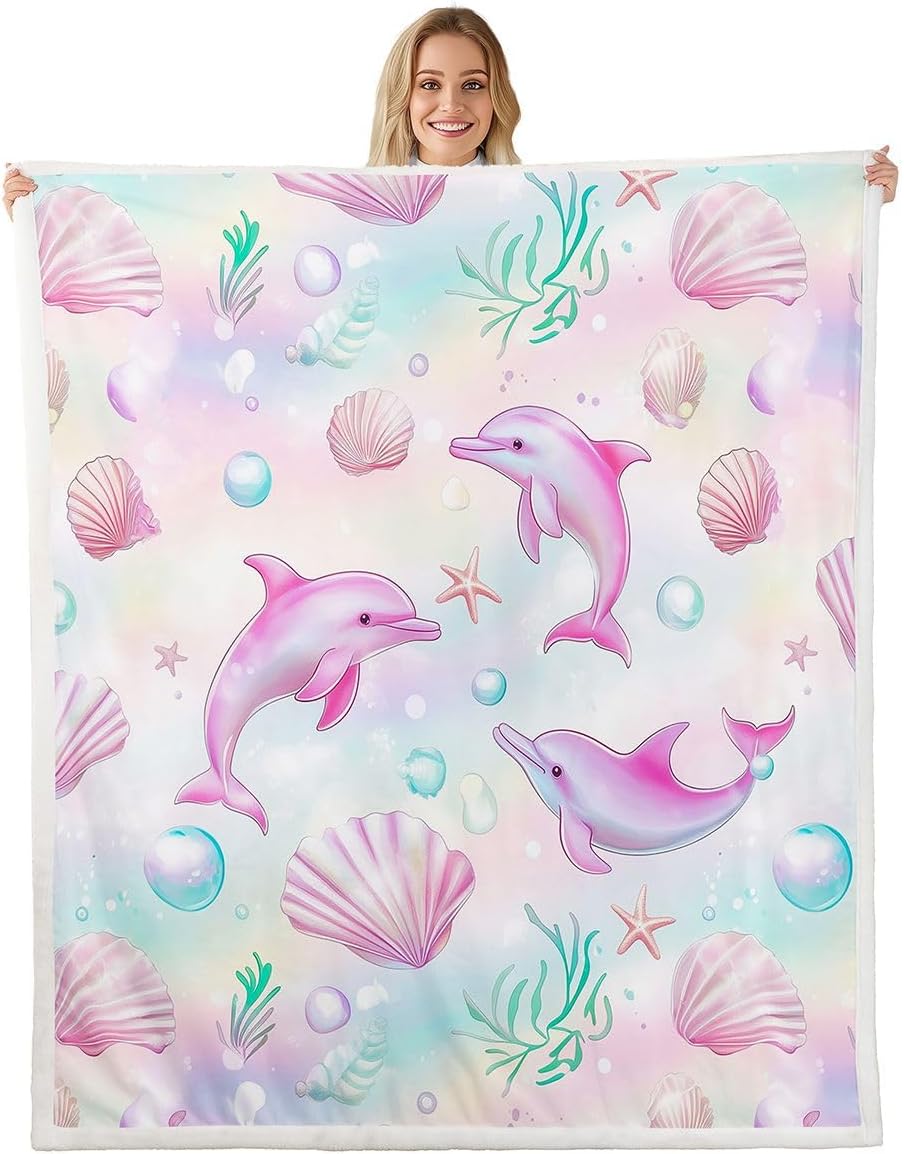 Feelyou Sharks Sherpa Blanket Plush Fuzzy Cute Octopus Sea Turtle Fleece Throw Blanket Boys Girls Jellyfish Seahorse Ocean Sea Animal for Bed Couch Chair Living Room Bedroom Decor Baby 30"x40"