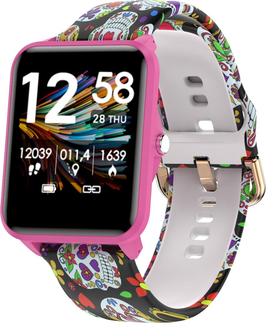 Kix-m Smartwatch Fitness Tracker - Heart Rate Monitor, Blood Oxygen, Watches for Men, Watch,Smart Watch, Fitness,Sleep Tracking, r - 1.5 Inch Touchscreen IP68 Waterproof Women Men - Pink