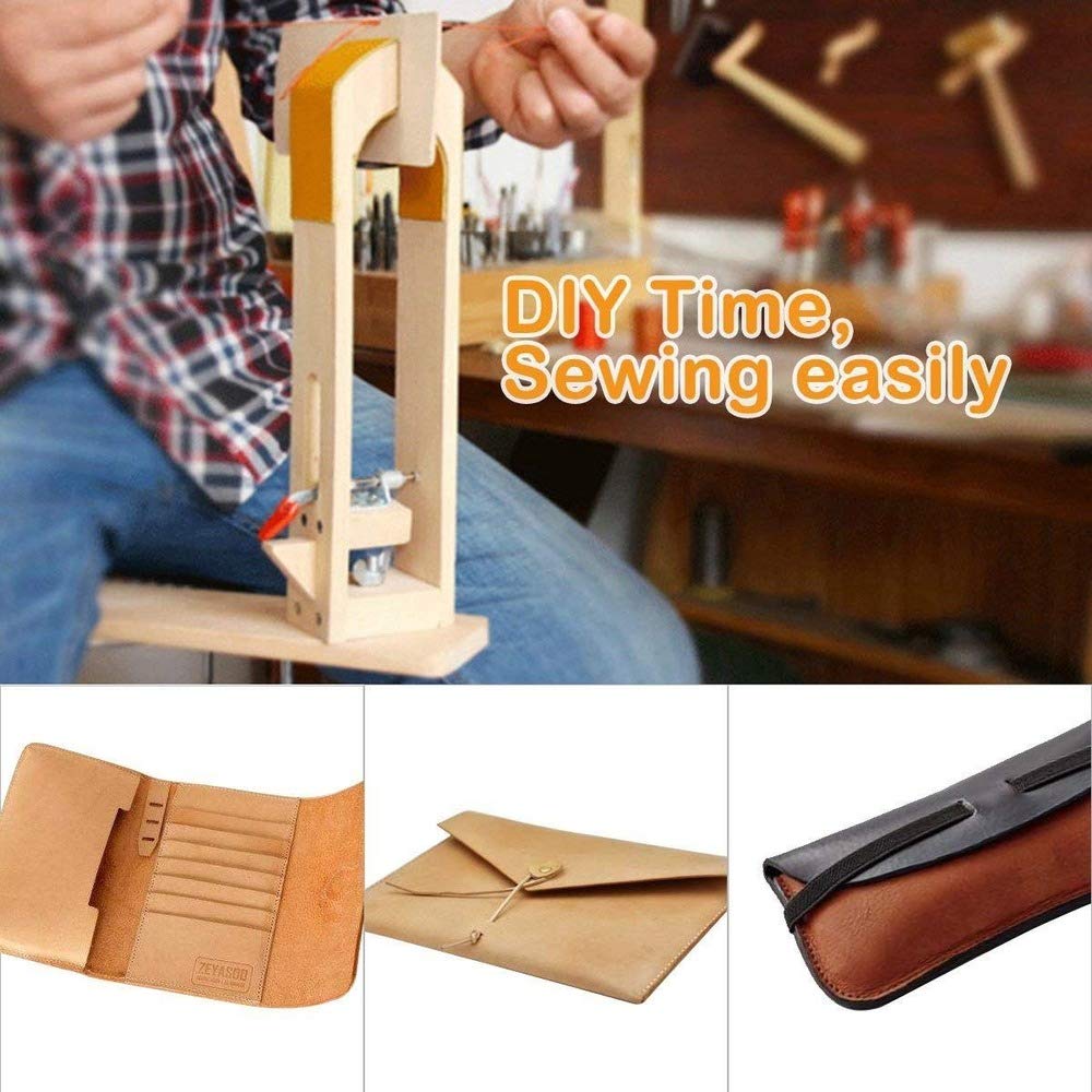 Leather Stitching Pony,Wood Table Desktop Pony Horse Clamp for DIY Leather