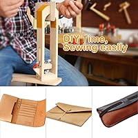 Vista 5 de Poni de costura de cuero, mesa de madera escritorio pony caballo abrazadera para bricolaje cuero