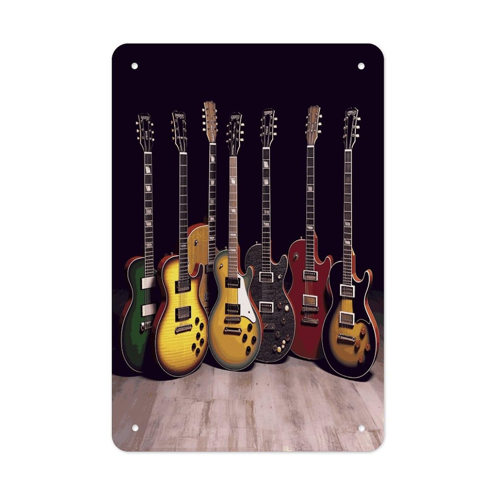 Btcowzrv Style Guitar Collection Metal Tin Sign Wall Decor Hanging Plaque