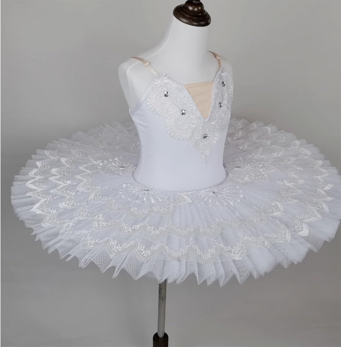 EFLALYHG Vestido de tutú de Ballet Profesional para niñas de Flores para Mujer con Plato, panqueque Bailarina del Lago de los cisnes Disfraz de competición de Baile de Escenario