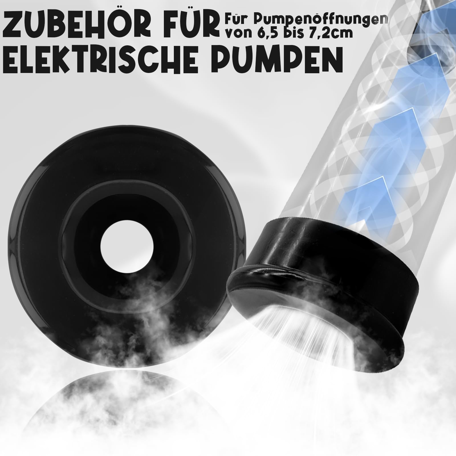 Kit de pompe d'agrandissement en silicone Manchons de rechange universels en silicone pour pompes à vide électriques doux spécialement conçus pour des ouvertures de pompe de 6,5 à 7,2 cm noir lot de 3
