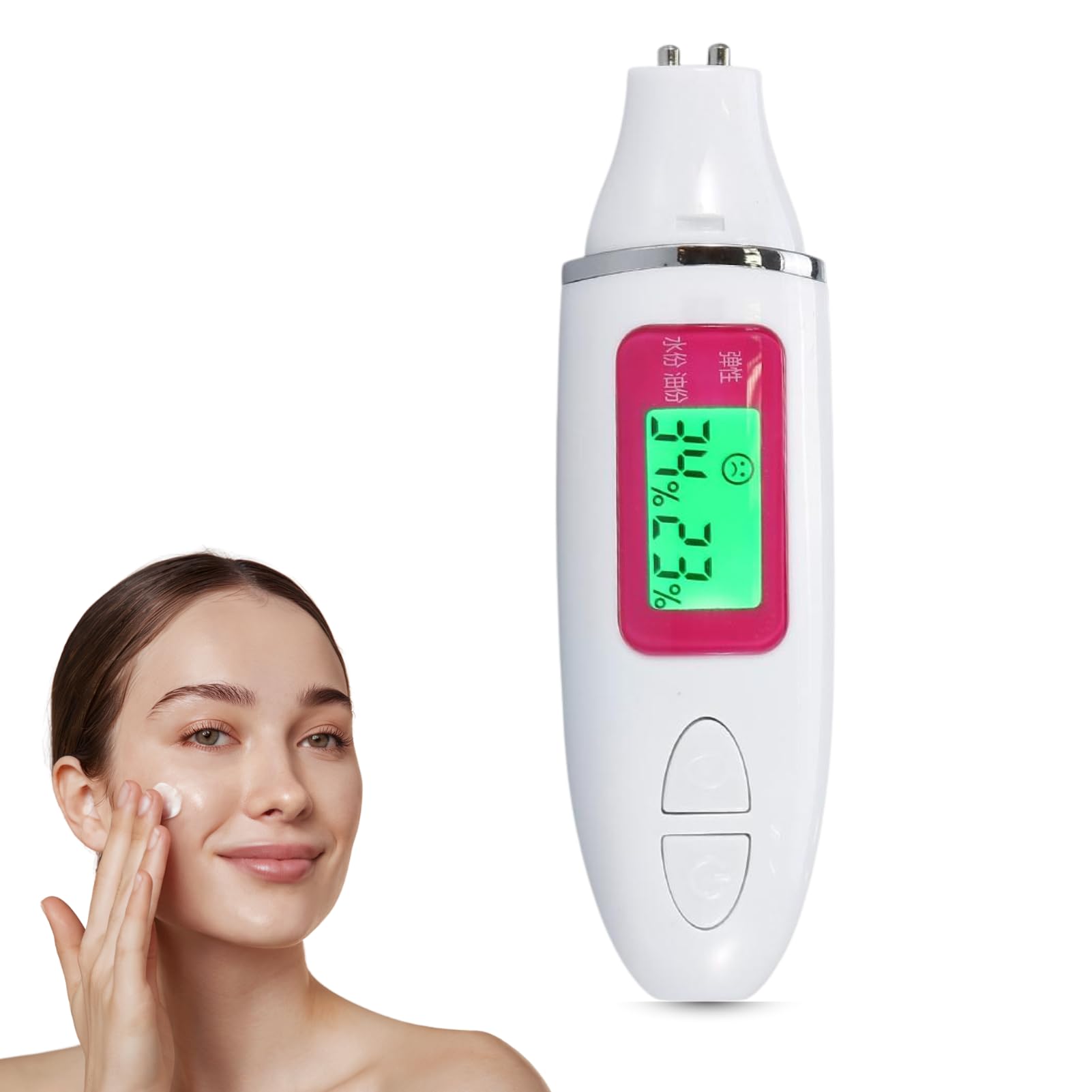 DEWIN Tester di Idratazione della Pelle Moda Tester di Umidità dell'acqua Pelle di Olio del Corpo Display Cristalli Liquidi Meter Sensore di Pelle Analizzatore