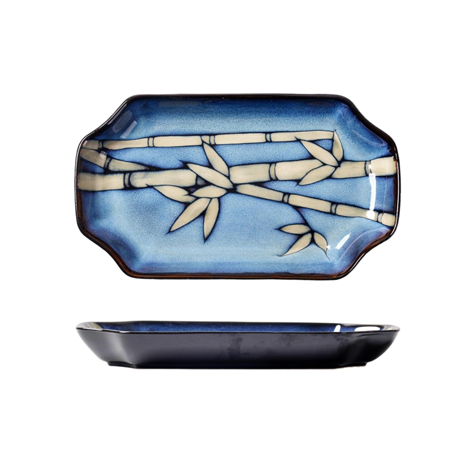 Yuzhu - Plato de pescado de cerámica china para el hogar, vajilla para pescado de 27,5 cm, G-077
