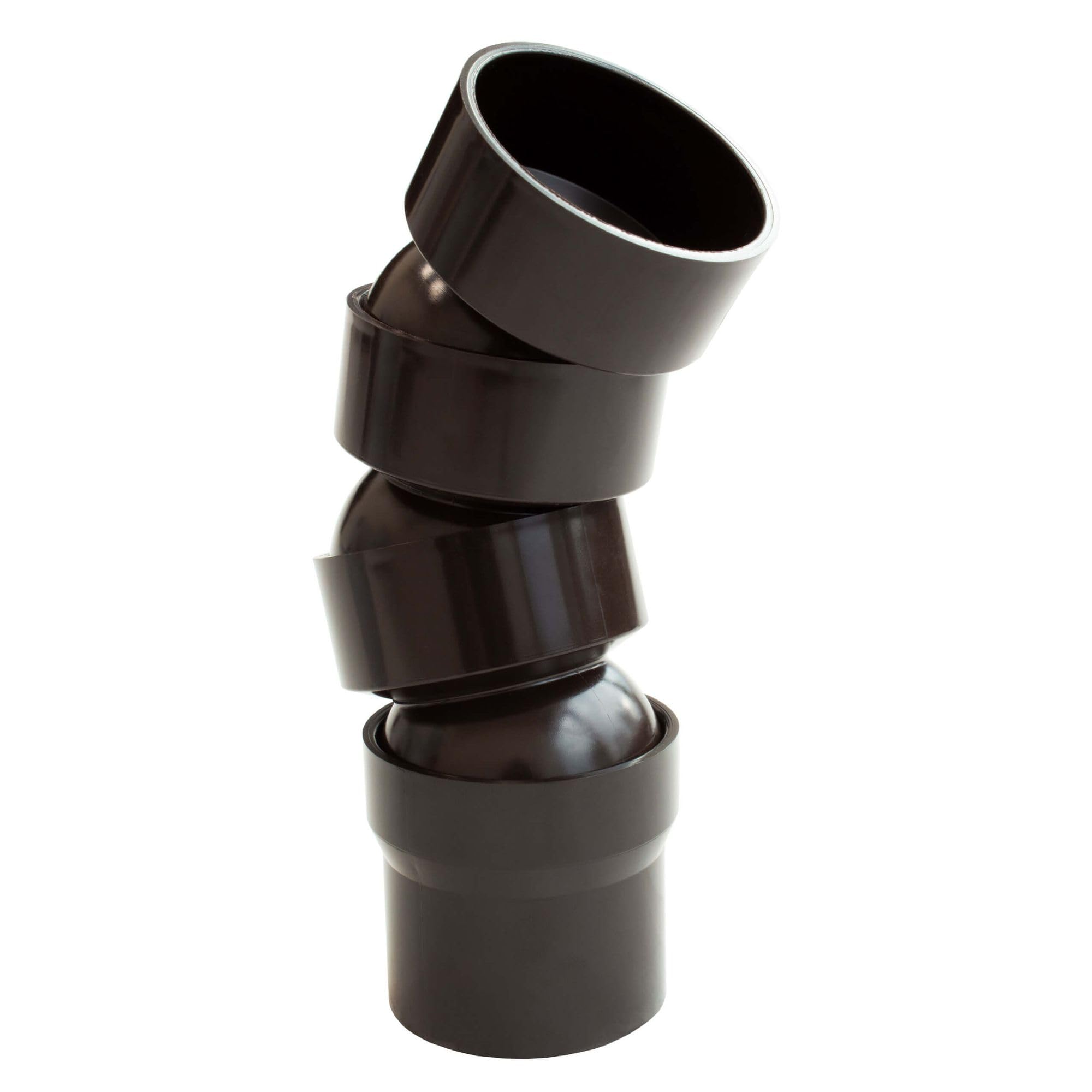 INEFA 3X Flexible downpipe Bend, 45-67 Degrees 50mm Dark Brown PVC — image 1