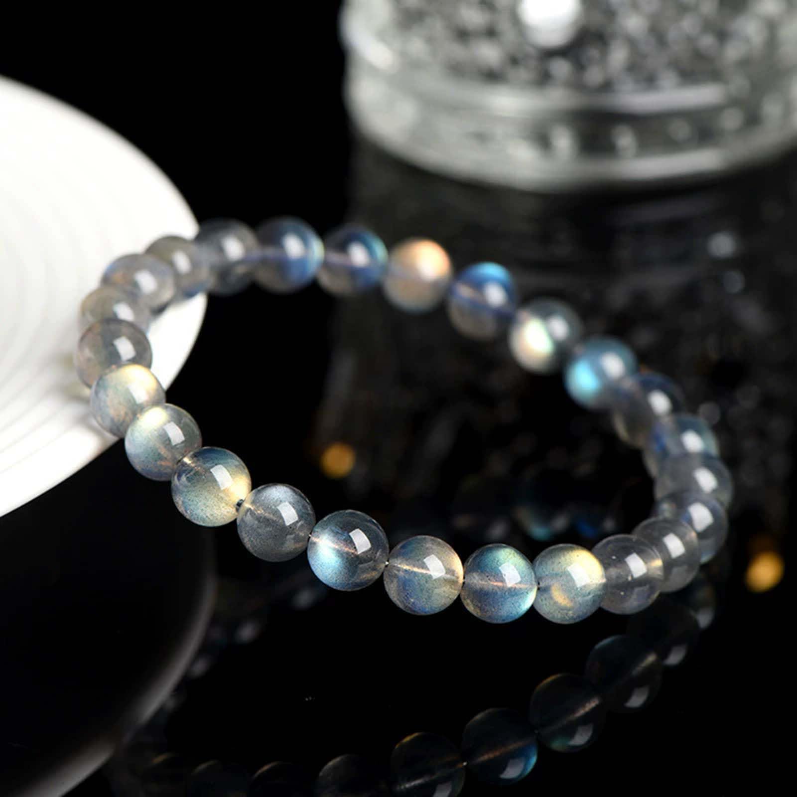 Bracciale in Pietra di Luna Grigia Labradorite Grado 7A