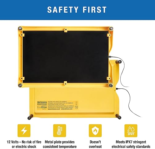 Miniatura 5 de Brinsea Ecoglow Safety 1200 - Plato para criar pollos o patitos, altura ajustable y ángulo, ideal para gallineros, aves de corral, calefacción con